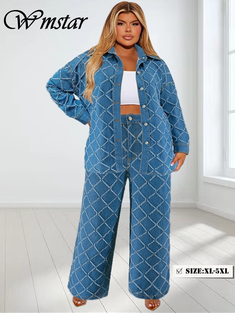 Wmstar Plus Size Denim Two Pie - Summer Clothing Wholesale recension och pris